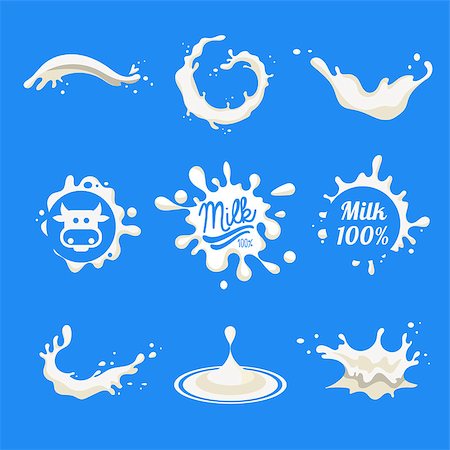 simsearch:400-08262916,k - Milk Logo and Labels Designs with Lettering Set Photographie de stock - Aubaine LD & Abonnement, Code: 400-08347554