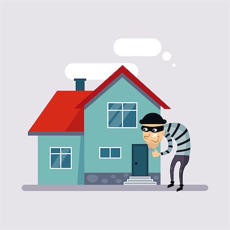 simsearch:400-08286893,k - Theft Insurance Colourful Vector Illustration flat style Photographie de stock - Aubaine LD & Abonnement, Code: 400-08347585