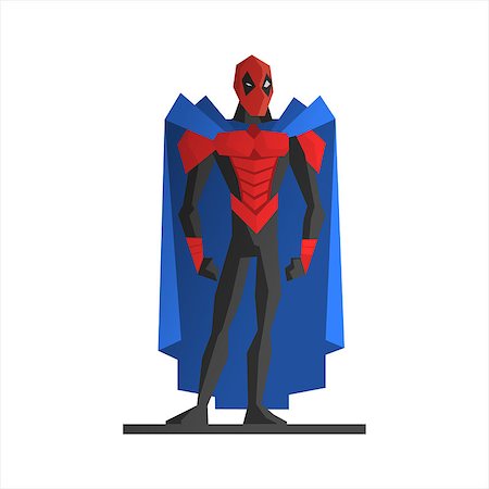 simsearch:400-06758626,k - Male Superhero Vector Illustration. Strong hero in aggressive posture Stockbilder - Microstock & Abonnement, Bildnummer: 400-08347605