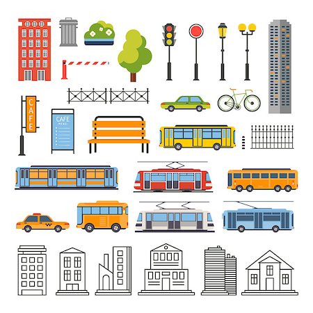 simsearch:400-08653702,k - Transportation and City Traffic Infographics Elements. Vector Illustartion Set Photographie de stock - Aubaine LD & Abonnement, Code: 400-08347846