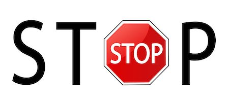 stop sign intersection - Stop sign vector illustration on white background Stock Photo - Budget Royalty-Free & Subscription, Code: 400-08347866