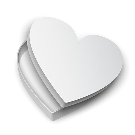 Opened heart gift box on white background Foto de stock - Royalty-Free Super Valor e Assinatura, Número: 400-08348029