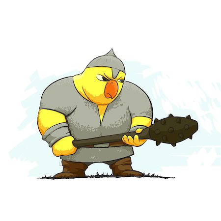 simsearch:400-07257066,k - illustration of chicken warrior on white Stock Photo - Budget Royalty-Free & Subscription, Code: 400-08348069