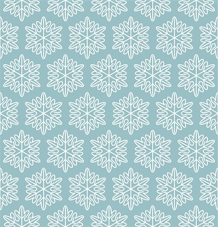 Christmas seamless pattern of snowflakes, white on blue Fotografie stock - Microstock e Abbonamento, Codice: 400-08348143