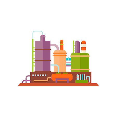 Factory Buildings Flat Vector Illustration industrial Plant Stock Photo - Budget Royalty-Free & Subscription, Code: 400-08348210