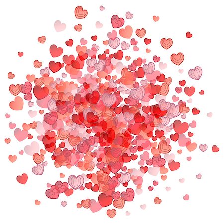 simsearch:400-08345859,k - Valentines day vector background with hearts round frame Photographie de stock - Aubaine LD & Abonnement, Code: 400-08348222