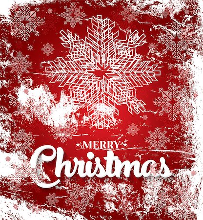 simsearch:400-08807089,k - Christmas card with white snowflakes on red background and icy texture. New Year invitation. Vector illustration. Stockbilder - Microstock & Abonnement, Bildnummer: 400-08348312