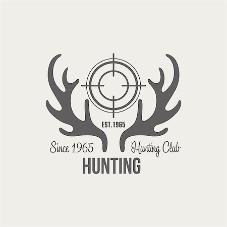 Hunting Vintage Vector Emblems, Icons and Badges. Vector Illustration Stock Photo - Budget Royalty-Free & Subscription, Code: 400-08348523
