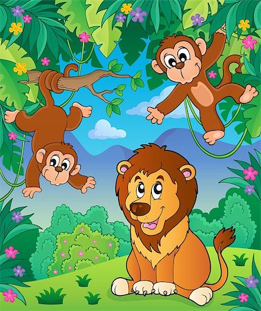 Animals in jungle topic image 6 - eps10 vector illustration. Stock Photo - Budget Royalty-Free & Subscription, Code: 400-08348534