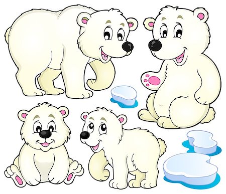 simsearch:400-04399049,k - Polar bears theme collection 1 - eps10 vector illustration. Foto de stock - Royalty-Free Super Valor e Assinatura, Número: 400-08348565
