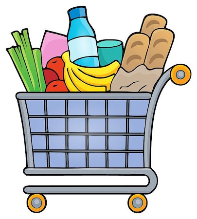 Shopping cart theme image 1 - eps10 vector illustration. Stock Photo - Budget Royalty-Free & Subscription, Code: 400-08348568