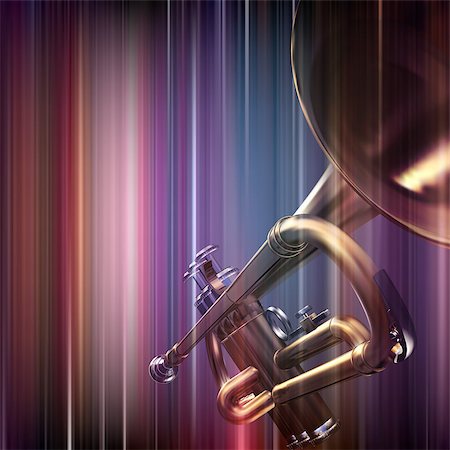 simsearch:400-08159413,k - abstract blue music background with trumpet Foto de stock - Super Valor sin royalties y Suscripción, Código: 400-08348664
