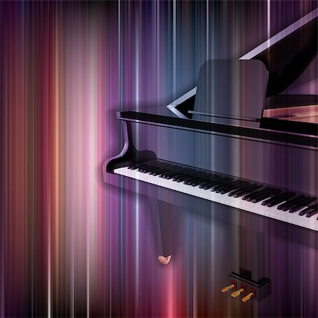 abstract blue music background with grand piano Stock Photo - Budget Royalty-Free & Subscription, Code: 400-08348660