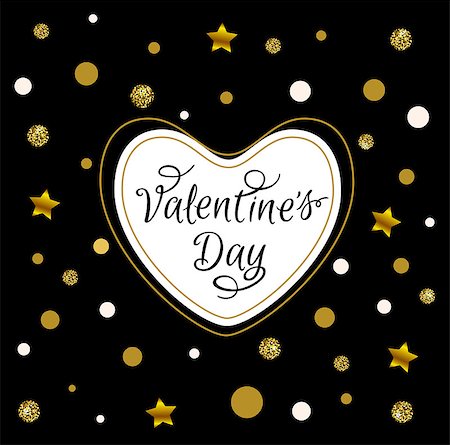 simsearch:400-08347146,k - Greeting card with white heart on a black background for Valentine's day Stock Photo - Budget Royalty-Free & Subscription, Code: 400-08348706