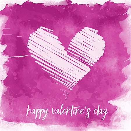 simsearch:400-06528675,k - Valentine's Day background with watercolour effect and scribble heart Stockbilder - Microstock & Abonnement, Bildnummer: 400-08348924