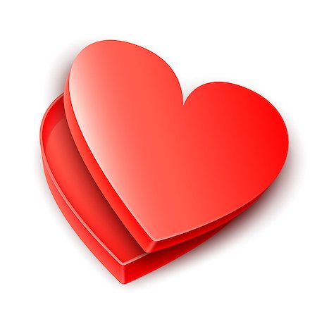 Opened heart gift box on white background Photographie de stock - Aubaine LD & Abonnement, Code: 400-08348989