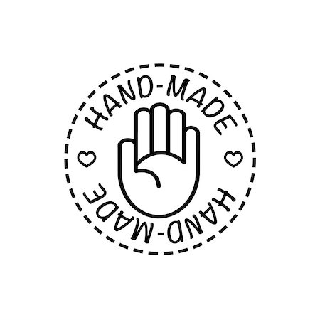 Vector hand-made badge rendy modern style black and white Stock Photo - Budget Royalty-Free & Subscription, Code: 400-08349009