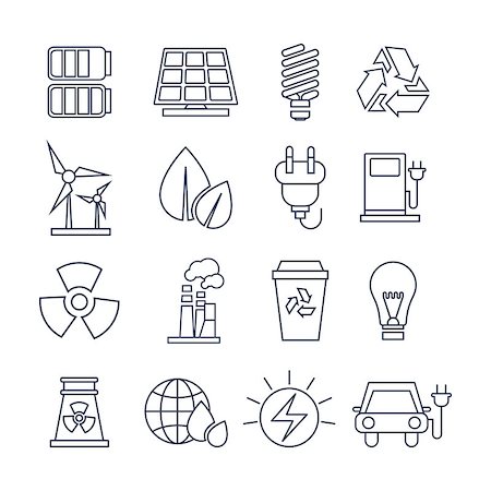 Hand Drawn Eco Energy Icons Vector Set Stock Photo - Budget Royalty-Free & Subscription, Code: 400-08349085