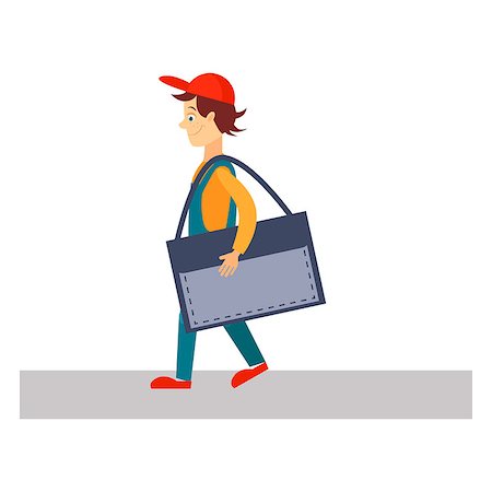 simsearch:400-07975467,k - Delivery Man  with a Folder, Flat Vector Illustration Stock Photo - Budget Royalty-Free & Subscription, Code: 400-08349286