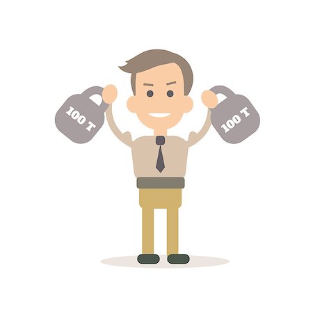 Businessman training vector illustration in flat style Stock Photo - Budget Royalty-Free & Subscription, Code: 400-08349322