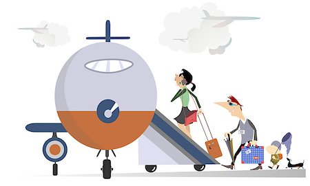 Man, woman and a baby take a plane Stock Photo - Budget Royalty-Free & Subscription, Code: 400-08349497