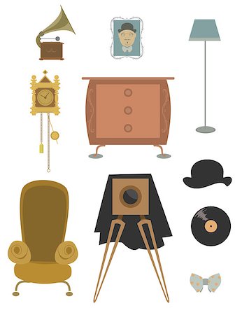 simsearch:400-09221728,k - Vintage retro old things set for design. Stock Photo - Budget Royalty-Free & Subscription, Code: 400-08349501
