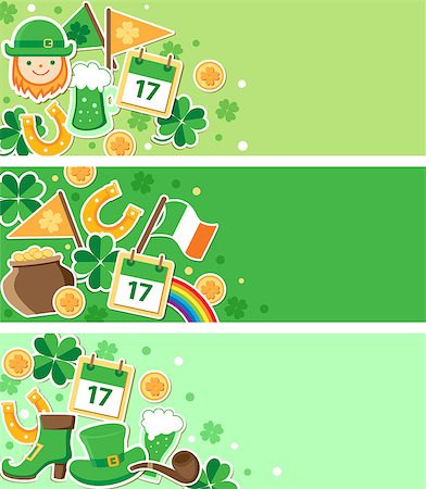 simsearch:400-04316567,k - St. Patrick's Day green banners. Vector illustration. Foto de stock - Royalty-Free Super Valor e Assinatura, Número: 400-08349684