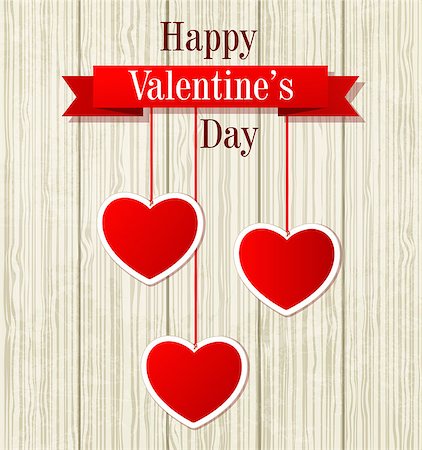 simsearch:400-07897102,k - Decorative Valentine card with red paper hearts Stock Photo - Budget Royalty-Free & Subscription, Code: 400-08349683