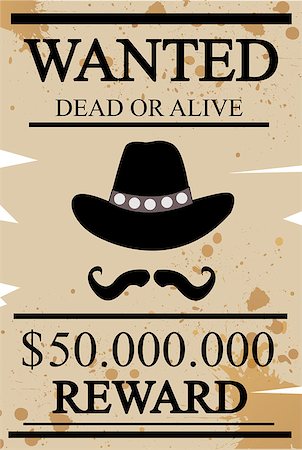 simsearch:400-08157148,k - Vintage western wanted poster Stock Photo - Budget Royalty-Free & Subscription, Code: 400-08349729