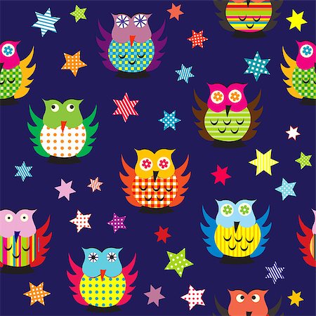 Owls in the nighttime seamless background Stock Photo - Budget Royalty-Free & Subscription, Code: 400-08349794