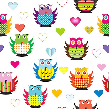 simsearch:400-08557267,k - Seamless background with carttoon owls Stock Photo - Budget Royalty-Free & Subscription, Code: 400-08349796