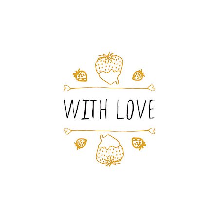simsearch:400-08346347,k - Saint Valentines day greeting card.  With love. Typographic banner with doodle heart shaped chocolate candies. Vector handdrawn badge. Foto de stock - Super Valor sin royalties y Suscripción, Código: 400-08349846