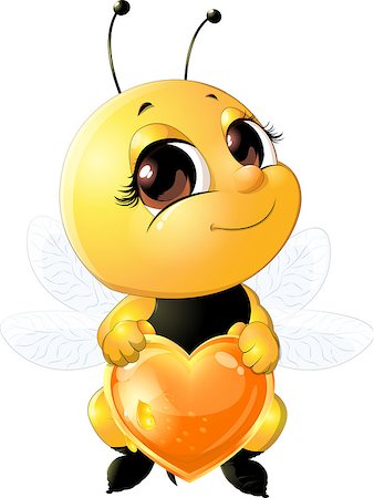 simsearch:400-04683047,k - Bee holding a heart made of honey on a white background Photographie de stock - Aubaine LD & Abonnement, Code: 400-08349887