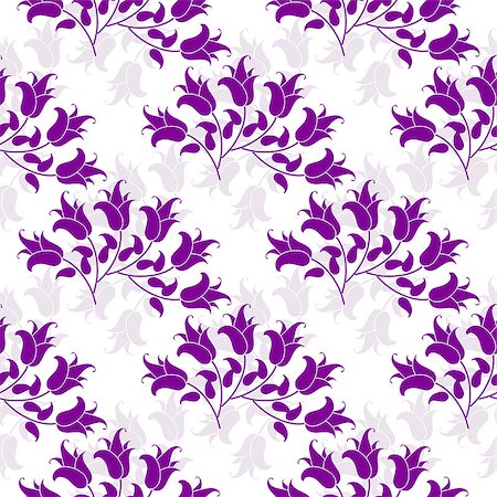 simsearch:400-07061067,k - Seamless floral pattern with violet flowers, vector EPS 10 Foto de stock - Super Valor sin royalties y Suscripción, Código: 400-08340226