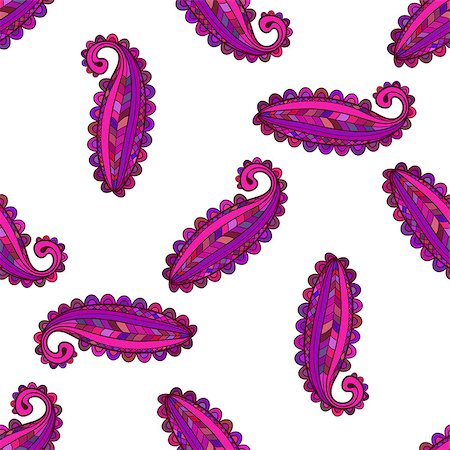 simsearch:400-05922161,k - Seamless pattern of colorful paisley on a transparent background, vector eps 10 Photographie de stock - Aubaine LD & Abonnement, Code: 400-08340259