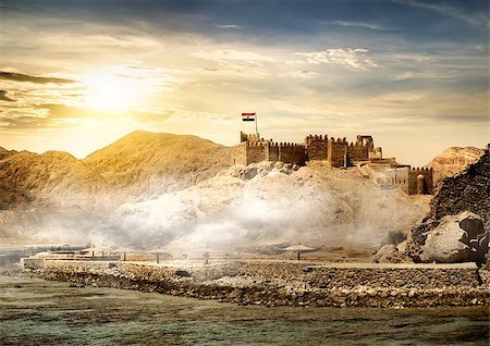 Island of pharaohs in Taba at the sunrise Stock Photo - Budget Royalty-Free & Subscription, Code: 400-08340274