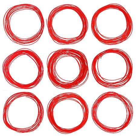 simsearch:400-04645691,k - Set of felt pen hand drawn red circle isolated on white Stock Photo - Budget Royalty-Free & Subscription, Code: 400-08340436
