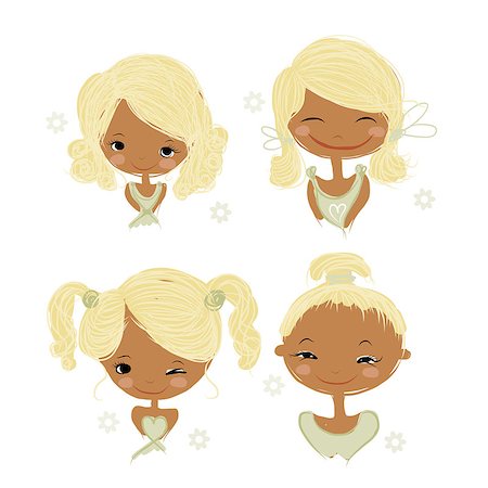 simsearch:400-04393093,k - Cute girl smiling, sketch for your design, vector illustration Foto de stock - Super Valor sin royalties y Suscripción, Código: 400-08340460