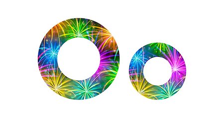 simsearch:400-08503840,k - Set of English letters signs uppercase and lowercase O, stylized colorful holiday firework with stars and flares, elements for web design. Eps10, contains transparencies. Vector Photographie de stock - Aubaine LD & Abonnement, Code: 400-08340528