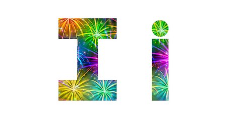 simsearch:400-08503840,k - Set of English letters signs uppercase and lowercase I, stylized colorful holiday firework with stars and flares, elements for web design. Eps10, contains transparencies. Vector Photographie de stock - Aubaine LD & Abonnement, Code: 400-08340533