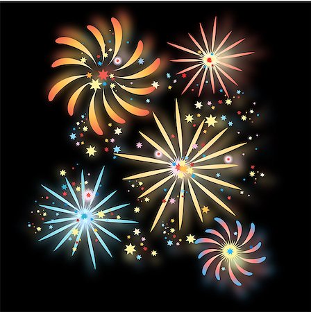 simsearch:400-05263557,k - Beautiful vector illustration of fireworks in the background Stock Photo - Budget Royalty-Free & Subscription, Code: 400-08340596