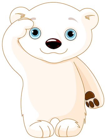 Illustration of polar bear saluting Stock Photo - Budget Royalty-Free & Subscription, Code: 400-08341107