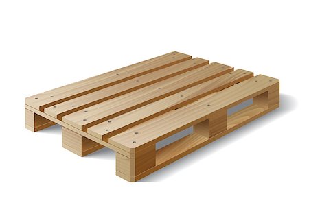 Wooden pallet. Isolated on white. Vector illustration Stock Photo - Budget Royalty-Free & Subscription, Code: 400-08341281