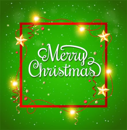 simsearch:400-08813741,k - Decorative Christmas frame with greeting inscription on a green background Photographie de stock - Aubaine LD & Abonnement, Code: 400-08341330