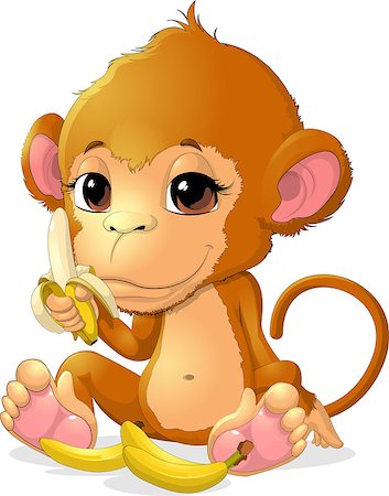 simsearch:400-04221855,k - beautiful monkey that holds the legs  bananas Foto de stock - Super Valor sin royalties y Suscripción, Código: 400-08341346