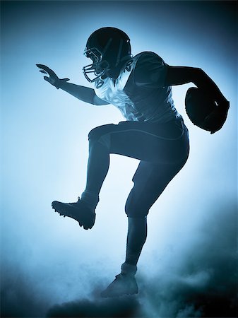 simsearch:400-07973138,k - one american football player portrait in silhouette shadow on white background Stock Photo - Budget Royalty-Free & Subscription, Code: 400-08341407