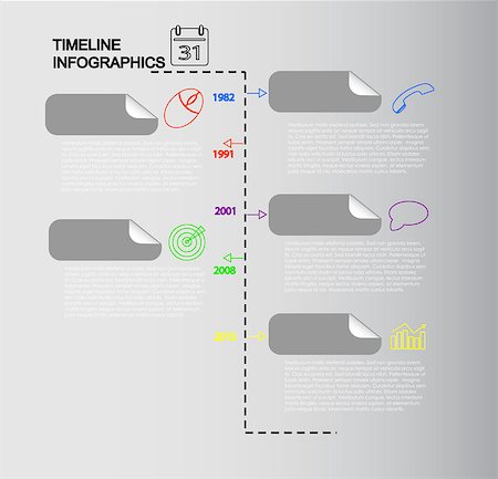 Vector modern conceptual timeline infographics with nice elements. Can be used for your presentation or websites. Foto de stock - Super Valor sin royalties y Suscripción, Código: 400-08341679