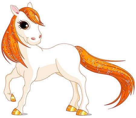simsearch:400-08935824,k - Illustration of magic beautiful white horse Foto de stock - Royalty-Free Super Valor e Assinatura, Número: 400-08341776