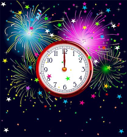 simsearch:400-06736432,k - Illustration of New Year background with clockwork Foto de stock - Royalty-Free Super Valor e Assinatura, Número: 400-08341777