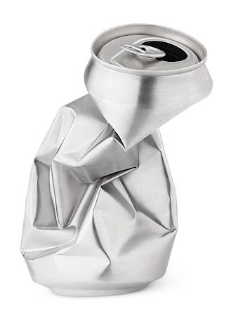 Crumpled empty blank beer can garbage isolated on white background with clipping path Stock Photo - Budget Royalty-Free & Subscription, Code: 400-08341914
